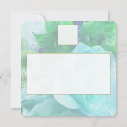 Pale Teal Rose Place Setting Card ノートカード (正面)