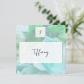 Pale Teal Rose Place Setting Card ノートカード