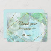 Pale Teal Rose Thank You Card サンキューカード (正面/裏面)