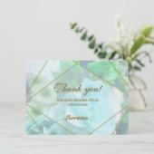 Pale Teal Rose Thank You Card サンキューカード (スタンド正面)
