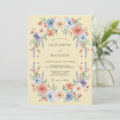 Pale Yellow Airy Meadow Wedding 招待状 (スタンド正面)