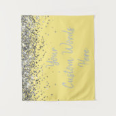 Pale Yellow and Silver Birthday Party Photo Booth タペストリー (正面)