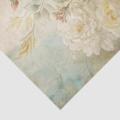 Pale Yellow and White Peony Floral Pattern 薄葉紙 (詳細)