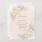 Pale Yellow Dainty Spring Wedding 招待状 (正面)