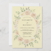 Pale Yellow Lavish Spring Wedding 招待状 (正面)