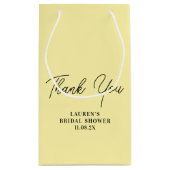 Pale Yellow Minimalist Bridal Shower Thank You スモールペーパーバッグ (裏面)