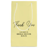 Pale Yellow Minimalist Bridal Shower Thank You スモールペーパーバッグ (正面)