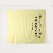 Pale Yellow | Mr and Mrs Elegant Simple Backdrop タペストリー (正面(横))