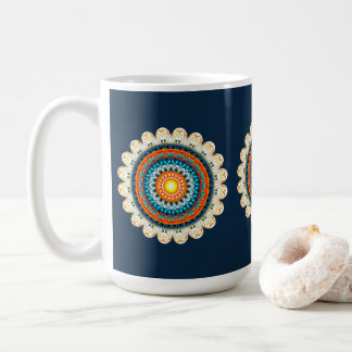 Pale Yellow Orange Mandala Mug コーヒーマグカップ