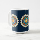 Pale Yellow Orange Mandala Mug コーヒーマグカップ (正面左)