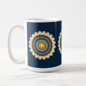 Pale Yellow Orange Mandala Mug コーヒーマグカップ (左)