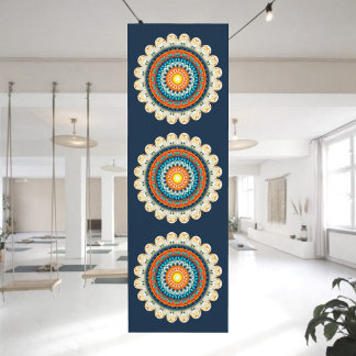 Pale Yellow Orange Mandala Yoga Mat ヨガマット