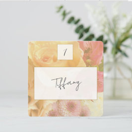 Pale Yellow Rose Place Setting Card ノートカード