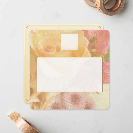 Pale Yellow Rose Place Setting Card ノートカード (正面/裏面インサイチュ)