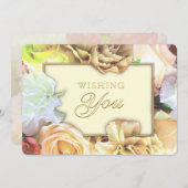 Pale Yellow Rose Secret Gardens Birthday Card 招待状 (正面/裏面)