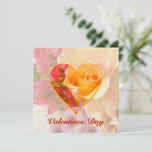 Pale Yellow Rose Valentine Card 招待状 (スタンド正面)