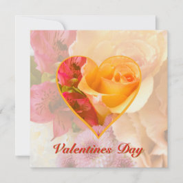 Pale Yellow Rose Valentine Card 招待状