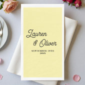 Pale Yellow Script Minimalist Wedding