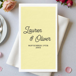 Pale Yellow Script Minimalist Wedding