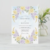 Pale Yellow Serene Springtime Wedding 招待状 (スタンド正面)