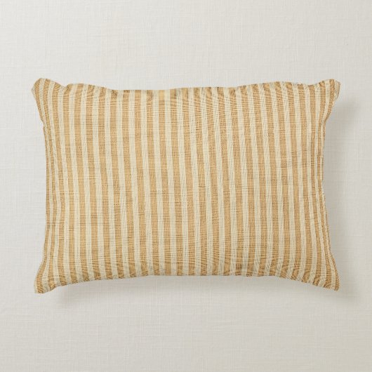 Pale Yellow Stripes Threaded Fabric Pattern アクセントクッション (正面)