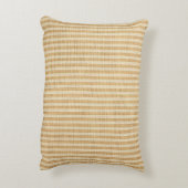 Pale Yellow Stripes Threaded Fabric Pattern アクセントクッション (裏面(縦))