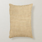 Pale Yellow Stripes Threaded Fabric Pattern アクセントクッション (正面(垂直))
