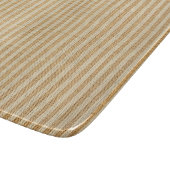 Pale Yellow Stripes Threaded Fabric Pattern カッティングボード (角)