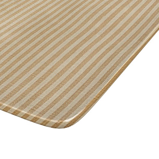 Pale Yellow Stripes Threaded Fabric Pattern カッティングボード (角)