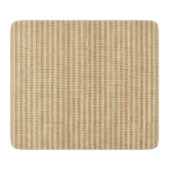 Pale Yellow Stripes Threaded Fabric Pattern カッティングボード (正面)