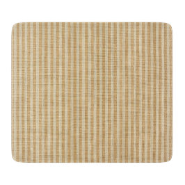 Pale Yellow Stripes Threaded Fabric Pattern カッティングボード