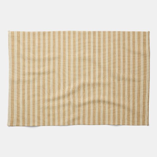 Pale Yellow Stripes Threaded Fabric Pattern キッチンタオル (横)