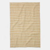 Pale Yellow Stripes Threaded Fabric Pattern キッチンタオル (縦)