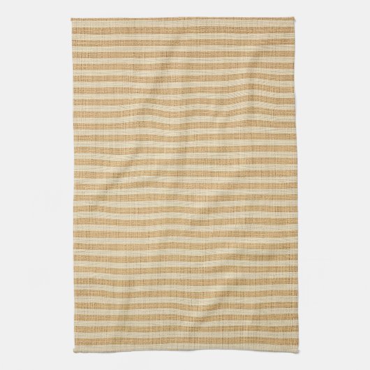 Pale Yellow Stripes Threaded Fabric Pattern キッチンタオル (縦)