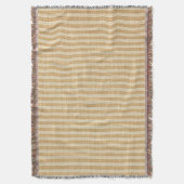 Pale Yellow Stripes Threaded Fabric Pattern スローブランケット (正面縦)