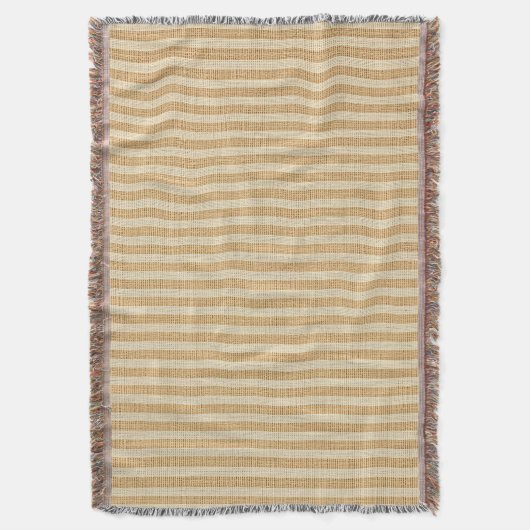 Pale Yellow Stripes Threaded Fabric Pattern スローブランケット (正面縦)