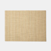Pale Yellow Stripes Threaded Fabric Pattern ドアマット (正面)