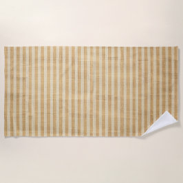 Pale Yellow Stripes Threaded Fabric Pattern ビーチタオル