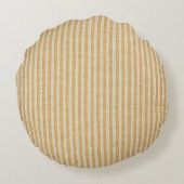 Pale Yellow Stripes Threaded Fabric Pattern ラウンドクッション (裏面)