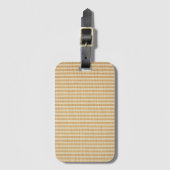 Pale Yellow Stripes Threaded Fabric Pattern ラゲッジタグ (正面縦)