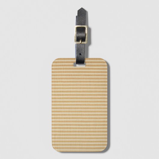 Pale Yellow Stripes Threaded Fabric Pattern ラゲッジタグ (正面縦)