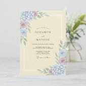 Pale Yellow Watercolor Spring Wedding 招待状 (スタンド正面)