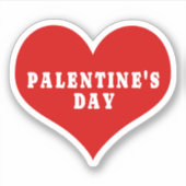 PALENTINE'S DAY Red Loveハートビニールシール シール (正面)