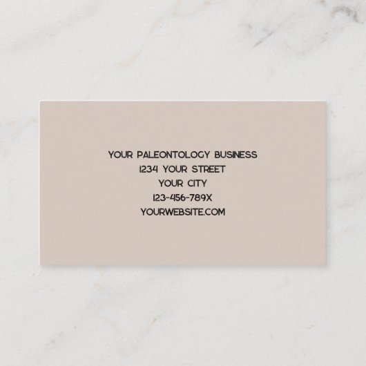 Paleontologist Whale Bones Skeleton 名刺 (裏面)