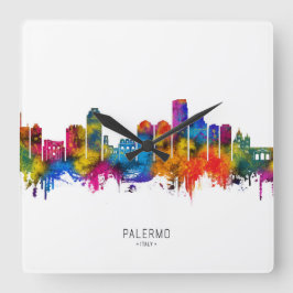 Palermo Italy Skyline スクエア壁時計