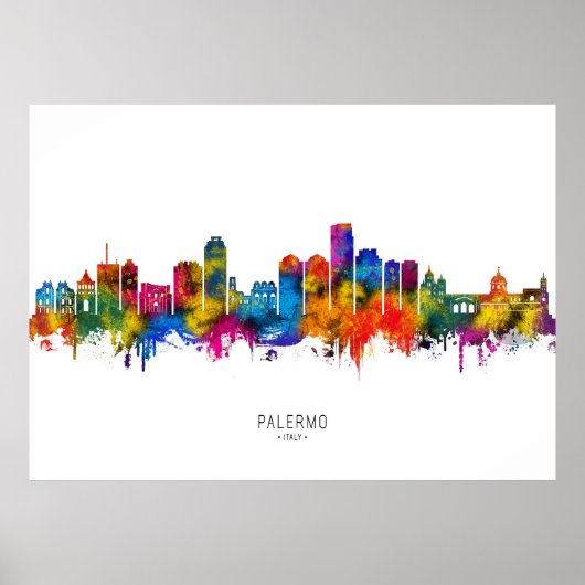 Palermo Italy Skyline ポスター (正面)
