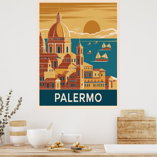 Palermo Vintage Travel ポスター (キッチン)