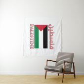 Palestine Flag فلسطين Arabic & English WordArt タペストリー (インサイチュ(横))