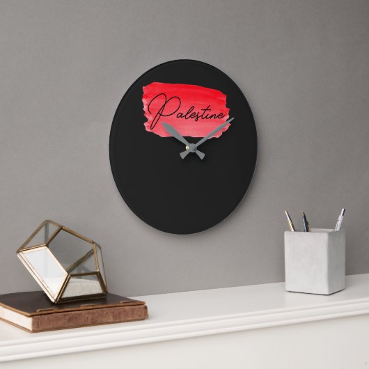 Palestine Gaza Free ラージ壁時計 (オフィス)