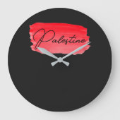Palestine Gaza Free ラージ壁時計 (正面)